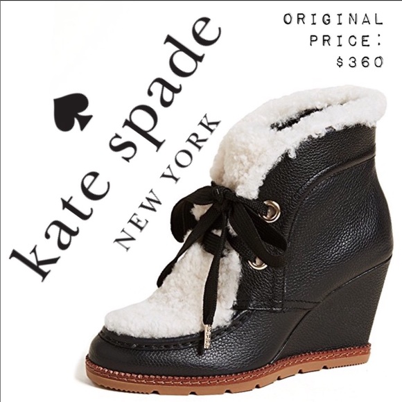 kate spade Shoes - Kate Spade Sandy Wedge Shearling Bootie